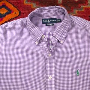 Ralph Lauren XL custom fit linen dress shirt